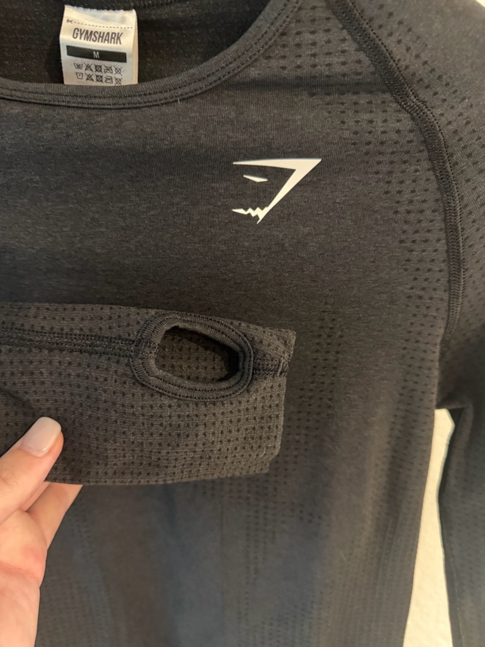 Gymshark Women’s Long Sleeve Seamless Top - Marled Grey - Picture 4 of 5